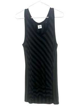 CAbi Align Sleeveless Tunic Tank Top Women’s XL Black Gray Asymmetrical Striped